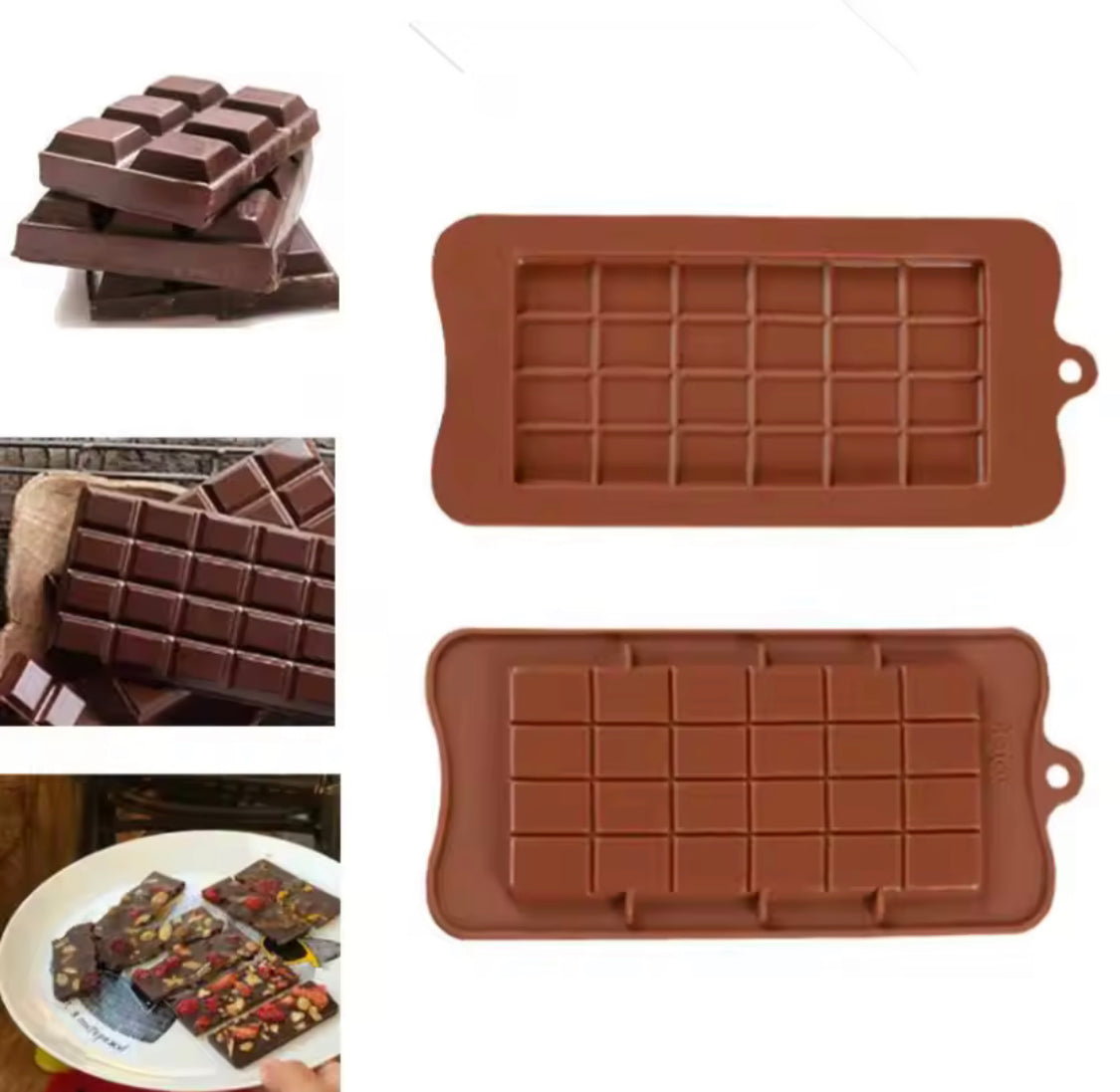 Silicone Chocolate Bar Molds, Easy Release Rectangle Chocolate Mold, Non Stick Silicone Mold Silicone Chocolate Bar Molds, Easy Release Rectangle Chocolate Mold, Non Stick Silicone Mold
